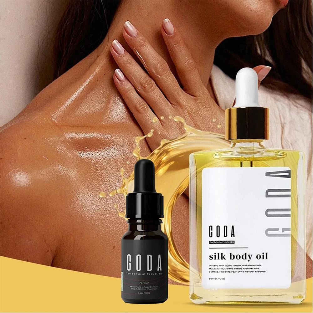 GODA Silk Body Oil Pheromone Fragrance Essential Oil Crafted For Mature Skin Promotes Skin Renewal Reduce Blemish Body Skincare